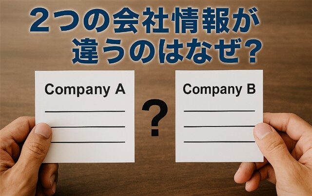 2つの会社情報が違うのはなぜ?