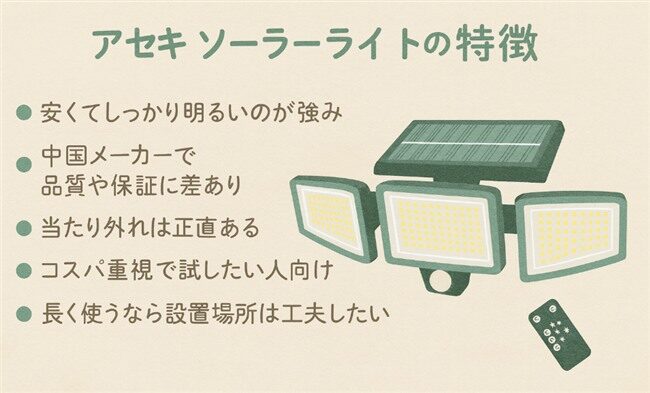 アセキのソーラーライトの魅力